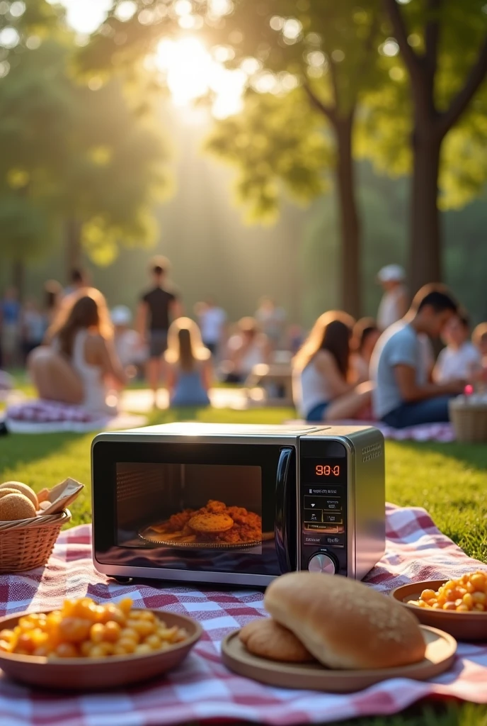 Create a realistic portable microwave
