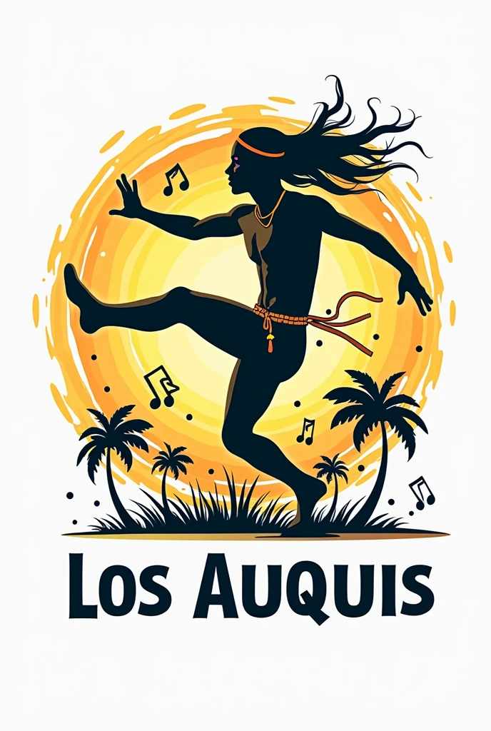 Create a logo for a capoeira group called LOS AUQUIS