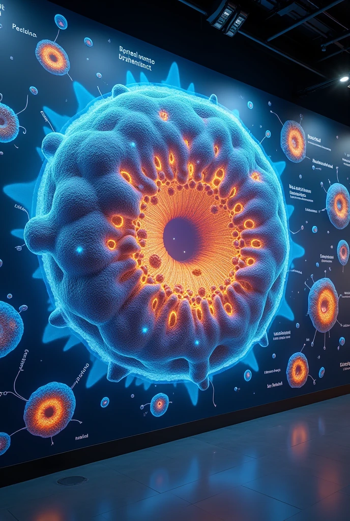 Image of the cell nucleus structure with the following measurements: 8'7 high and 5'7 wide
