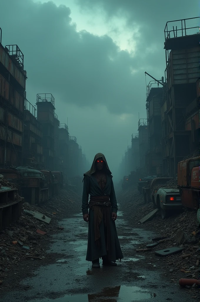 A junkyard scenario, tenebrosa, grimdark, ultra realisitic