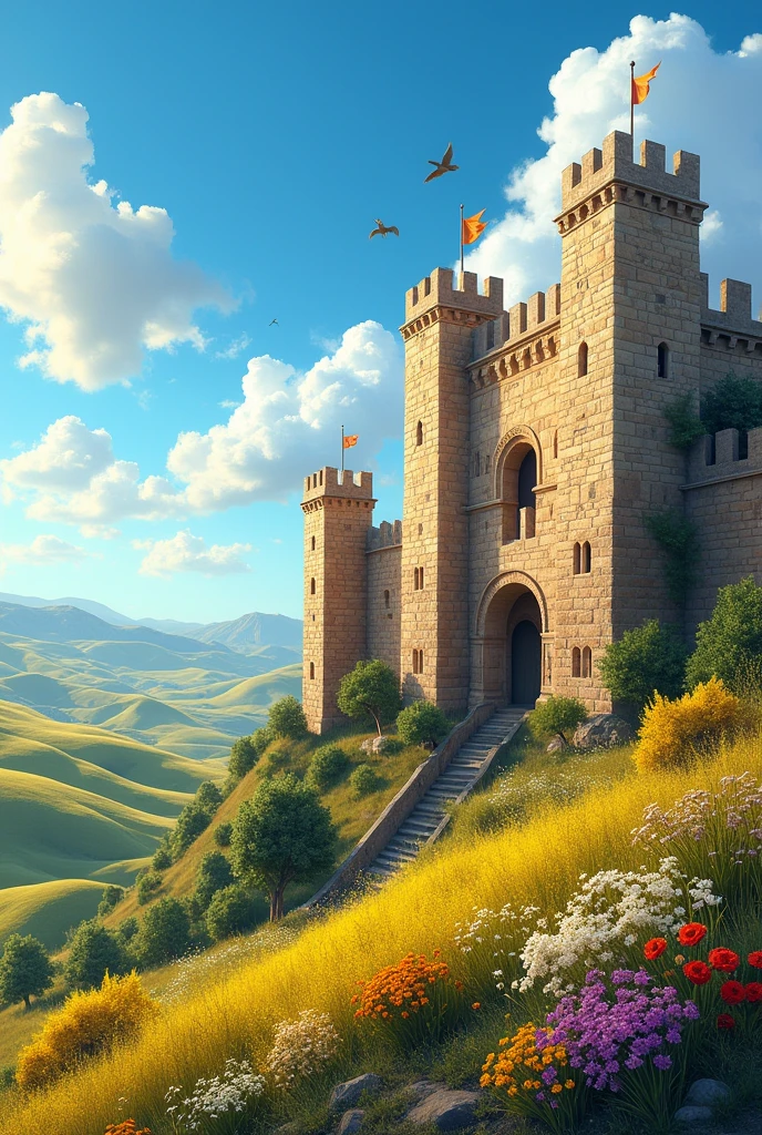Give me an animated picture of the current Baena castle in Spain
