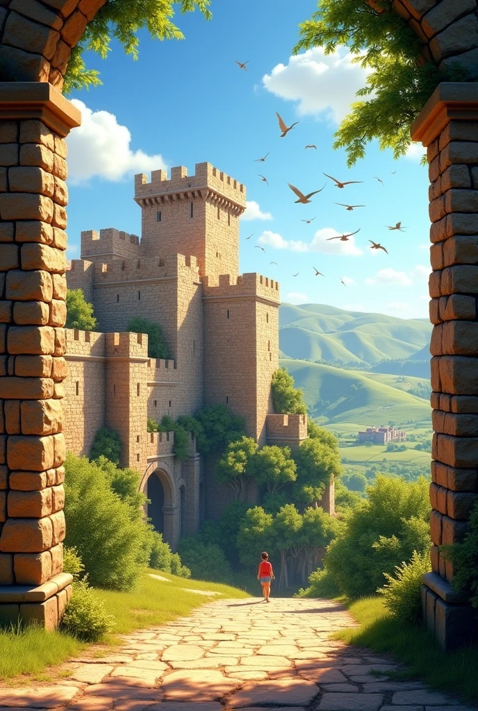 Give me a semi-animated photo of the current Baena Castle in Spain