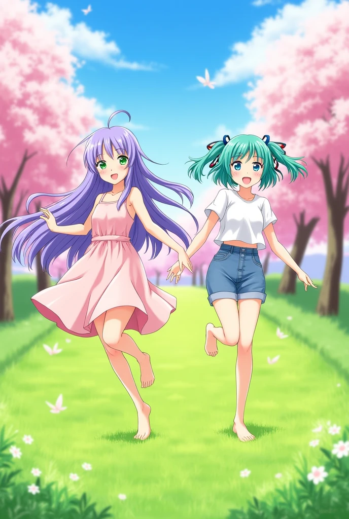 Anime girls without socks 