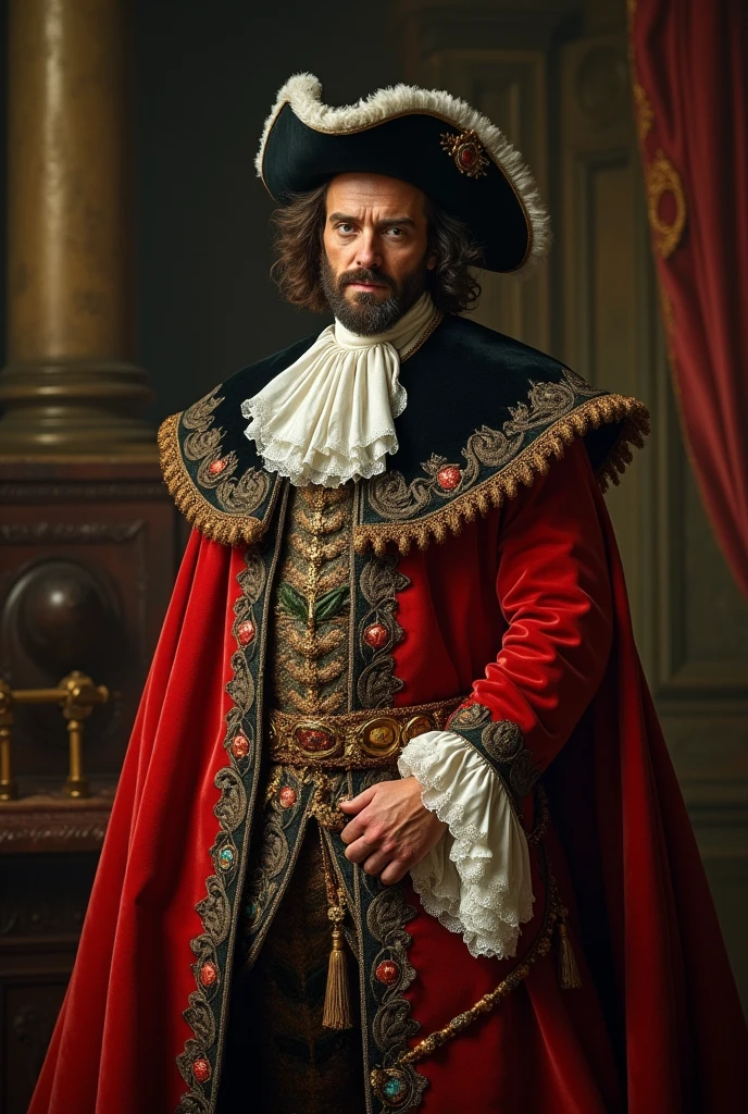 Spanish Emperor Charles II, 18th century, realistic, hyperrealistic, cinematic photo