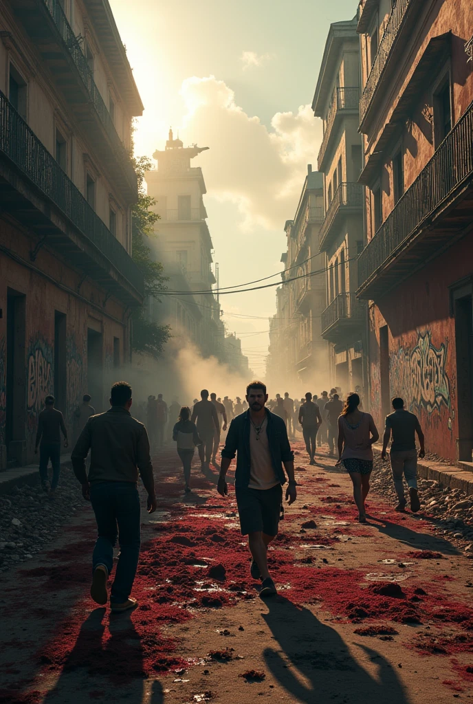 Mexico City in a zombie attack