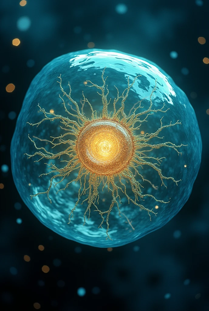 Image of the cell nucleus with the following measurements: 8'7 high and 5'7 wide