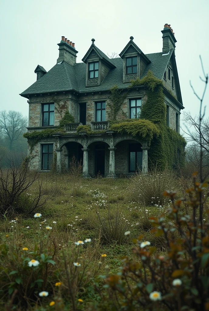 abandoned mansion, surrounded by a garden that had grown wild and twisted over the years.
