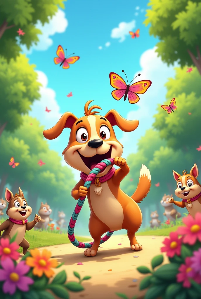 Cartoon Biting Rope