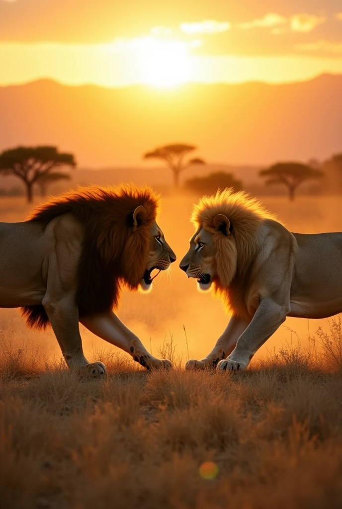 Two lions disputed territories 