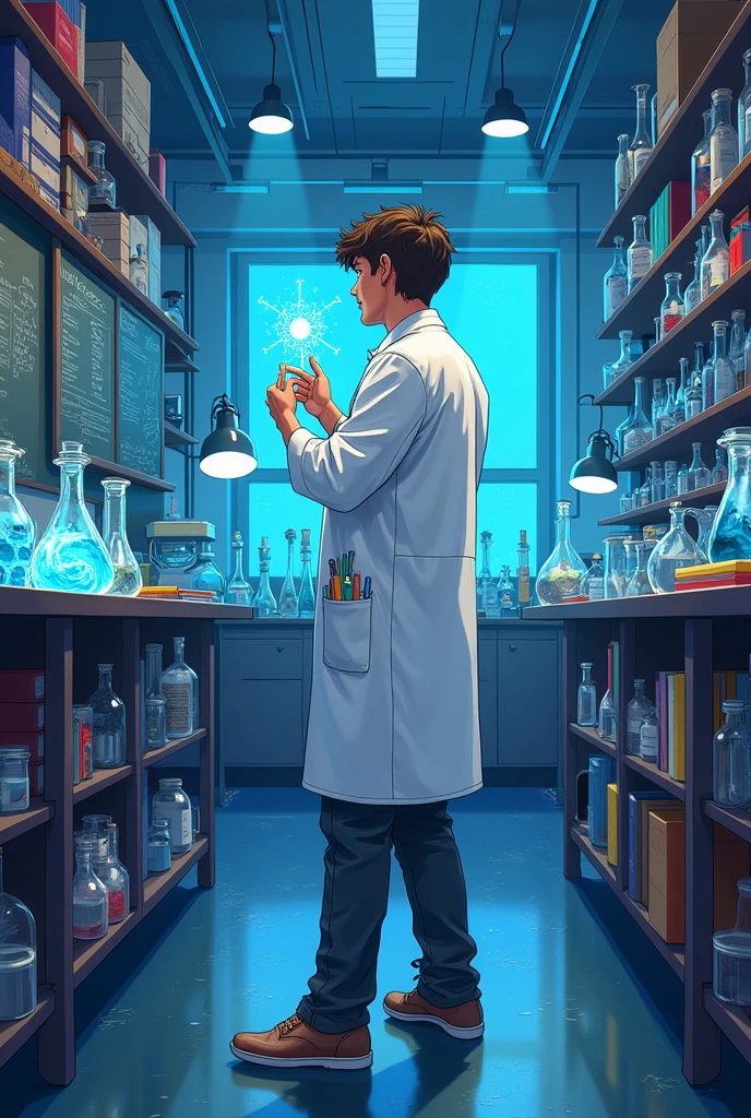 A scientist but in the background