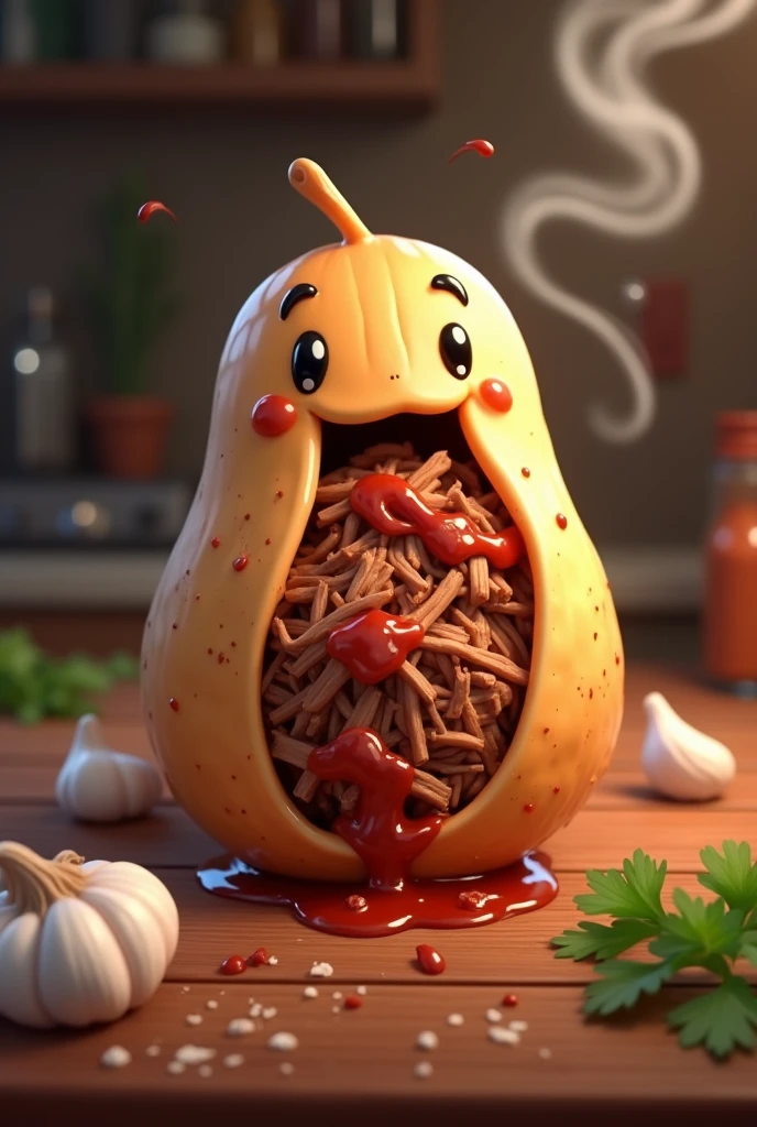 a bean with meat inside