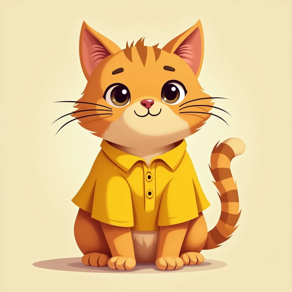 Cartoon cat wearing a yellow Kuchotop shirt