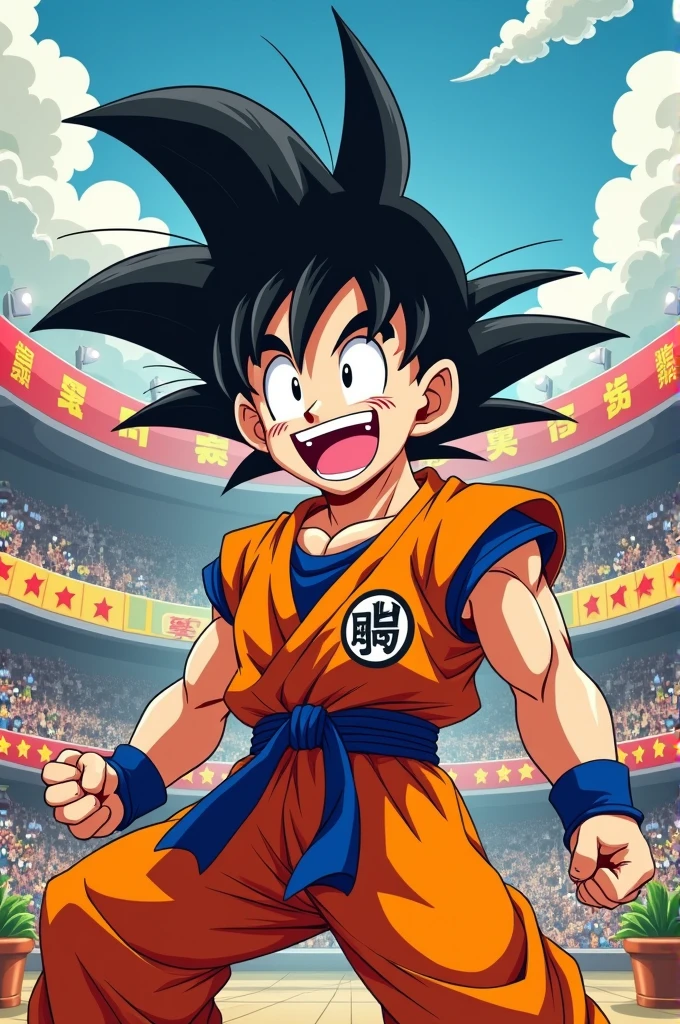 Gabriel attal as mr satan from the dragon ball Z anime