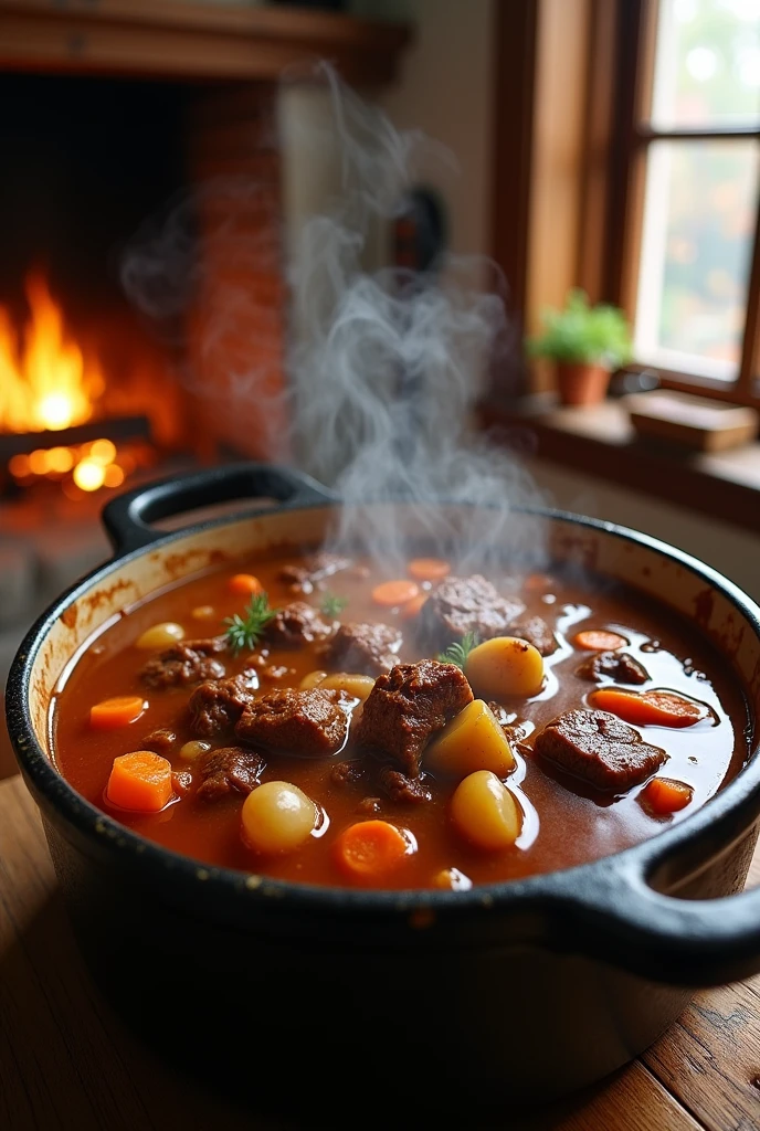 stew with meat inside