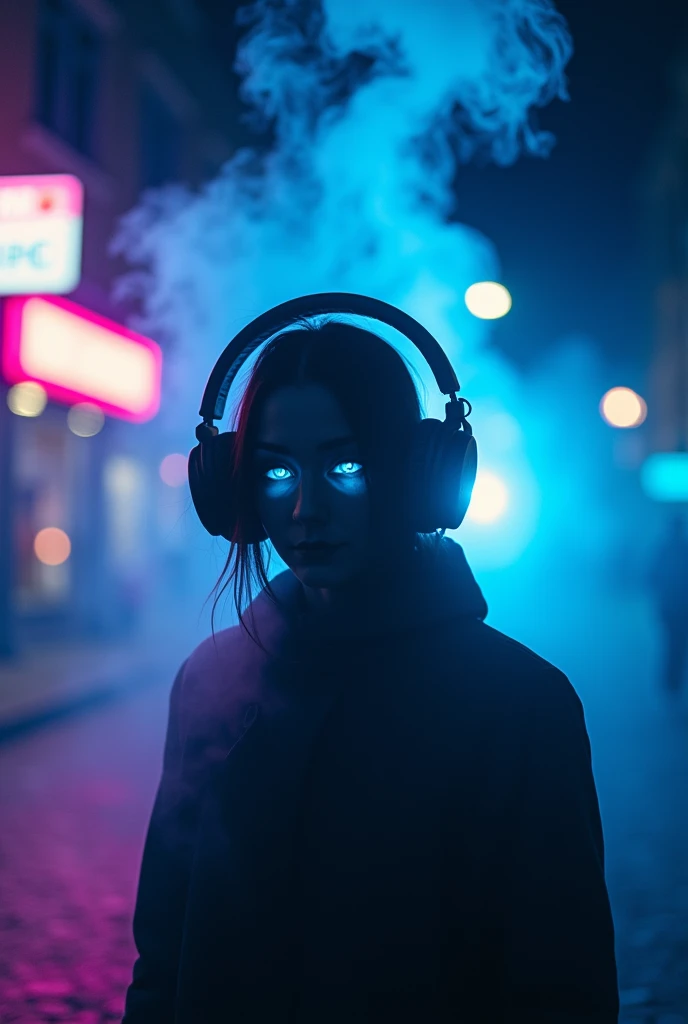 Mysterious Avatar
Headphones
Smoke
Neon light
