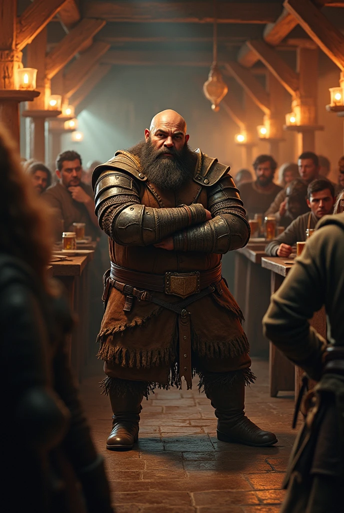 A dwarf kicking someone in the shin