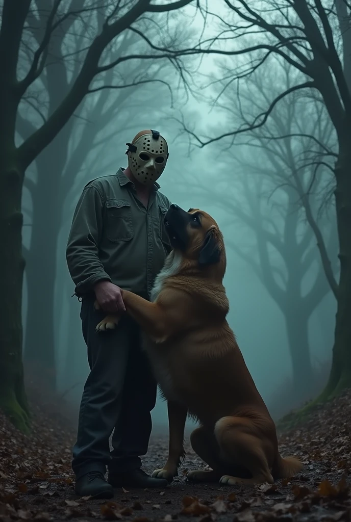 Jason Voorhees hugging Cujo