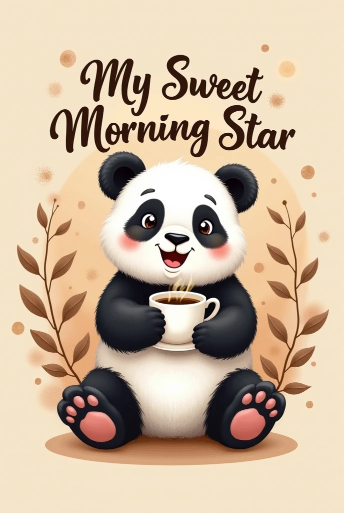 Coffee shop logo with a panda icon and the title 'My Sweet Morning Star'