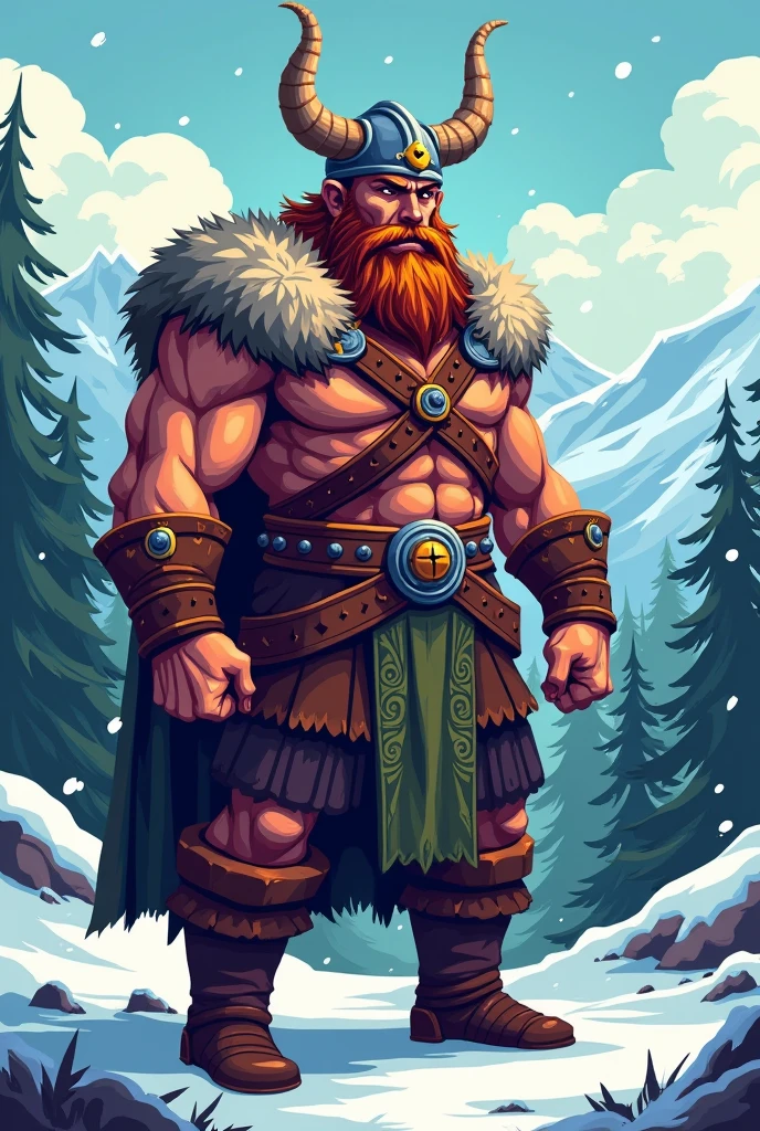 I want a 2D man that looks like a muscular viking
that looks in 2D for a pixel game