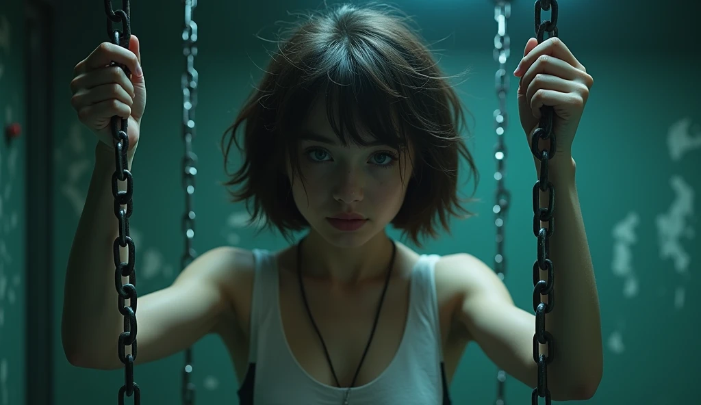 score_9, score_8_up, score_7_up, BREAK,rape by a sex machine, classmate girl in dark side of school,sex,cum,,vaginal,leg,short messy hair, small breasts exposed, big metallic dick, suspended in the air , perfect face details. Big blue eyes,
(((deepthroat:1.4))

vacuum machines sucking her nipples

(((suspended in the air by chains)))  (((full body shot:1.4)))

(((teen girl:1.4)))
((( girl:1.5)))