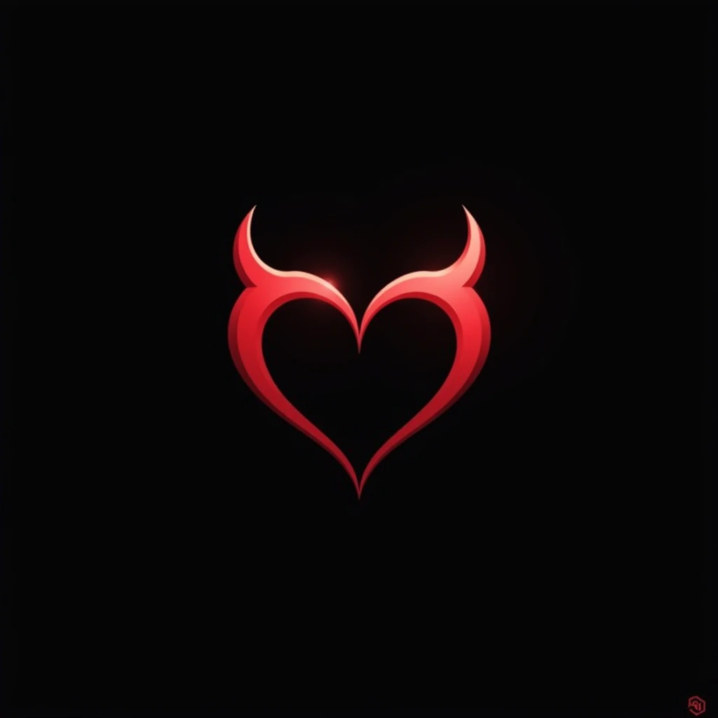 make me luxury and elegant looking, hot and spicy logo for my dating portal, name is 69, make number "6" looks like heart, and make number "9" in this logo looks like devil horns (ONLY NUMBER 9), this logo should be erotic, 2D, simple, uniform black background