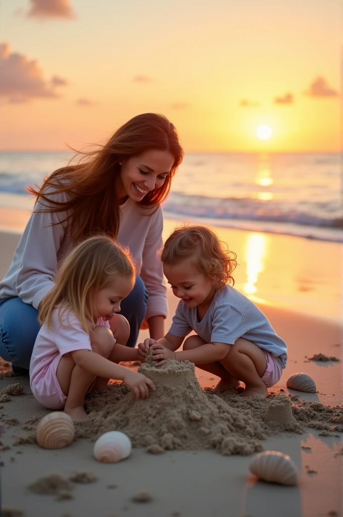 mother on the beach