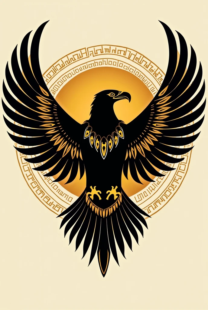 Create me a logo for a Peruvian cultural group based on a gold and black warrior condor
