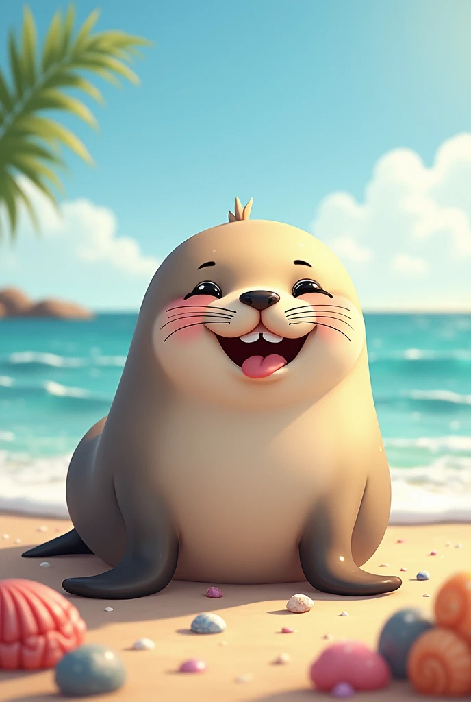 Drawing of a fat Seal's face