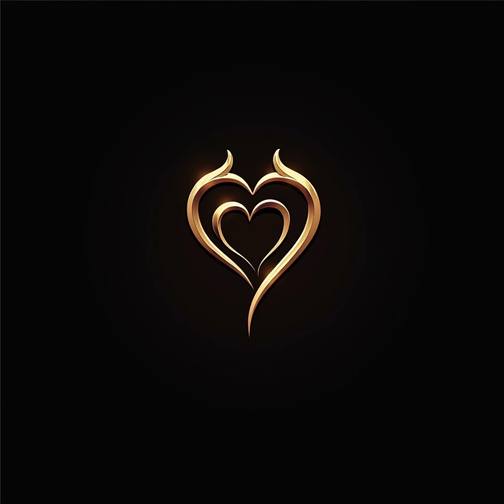 make me luxury and elegant looking logo for my dating portal, name is 69, make number "6" looks like heart, and make number "9" in this logo looks like devil horns (ONLY NUMBER 9), this logo should be erotic, 2D, simple, uniform black background