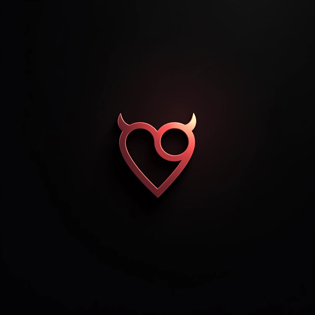 make me luxury and elegant looking logo for my dating portal, name is 69, make number "6" looks like heart, and make number "9" in this logo looks like devil horns (ONLY NUMBER 9), this logo should be erotic, 2D, simple, uniform black background