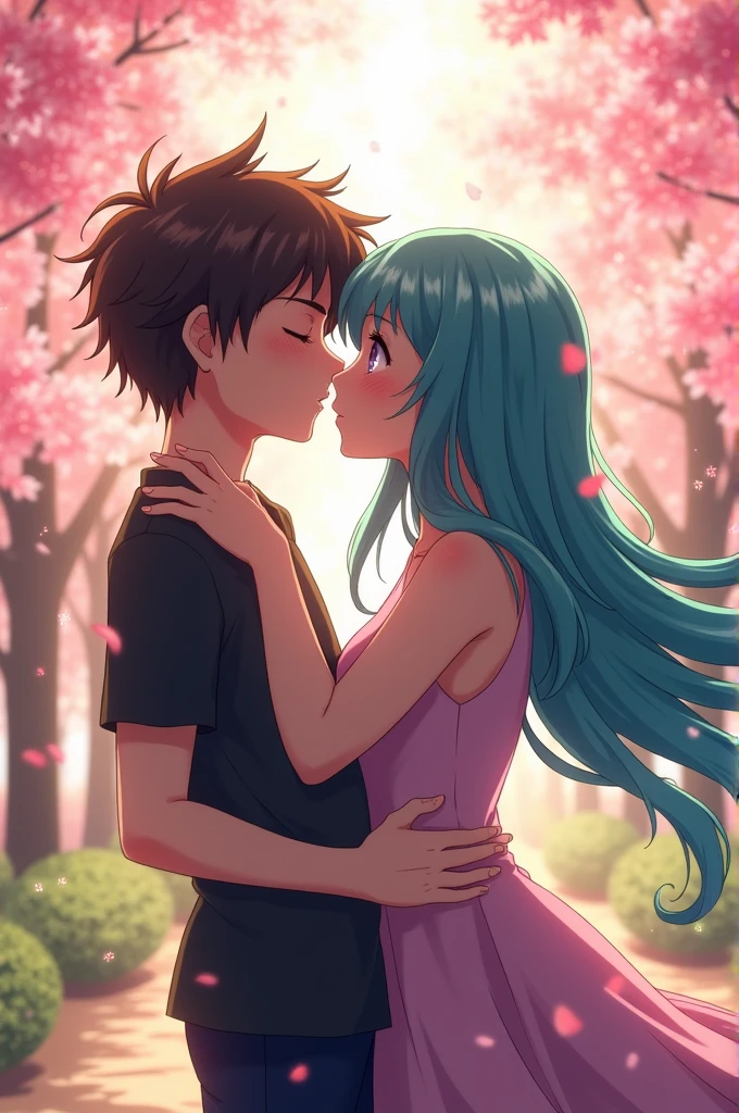 Kurumu Kurono kissing a boy