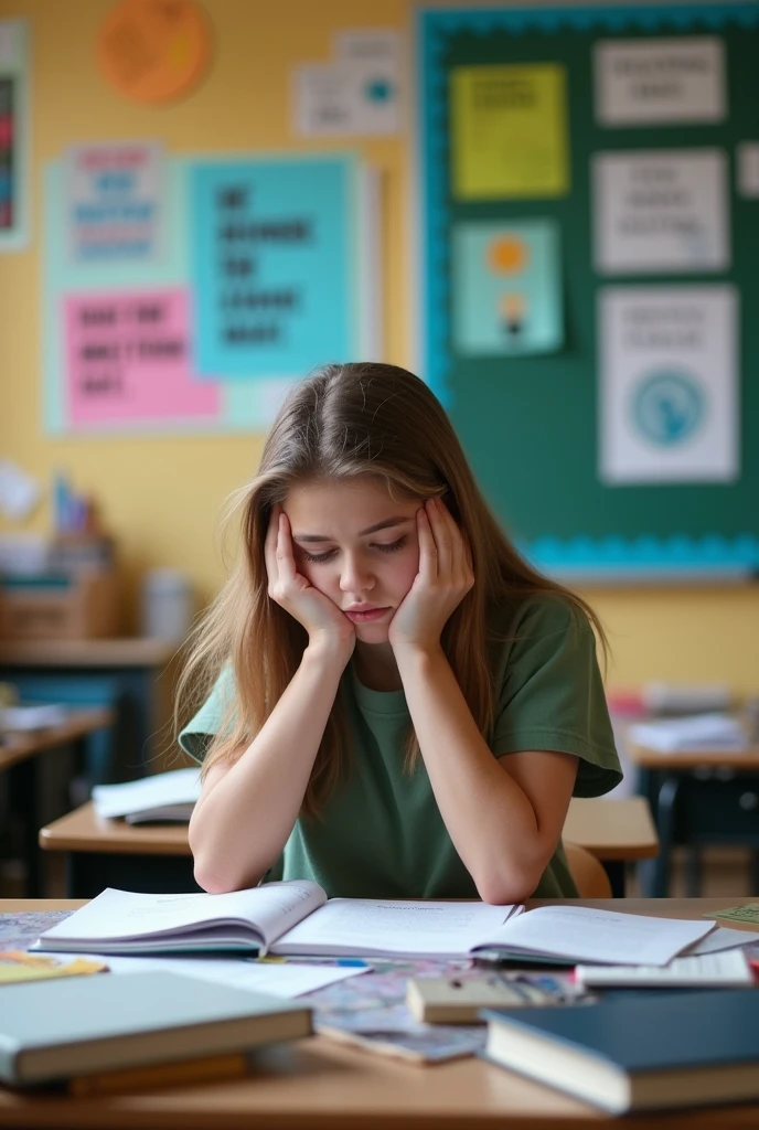 Psychosocial image of a teenage student in a school