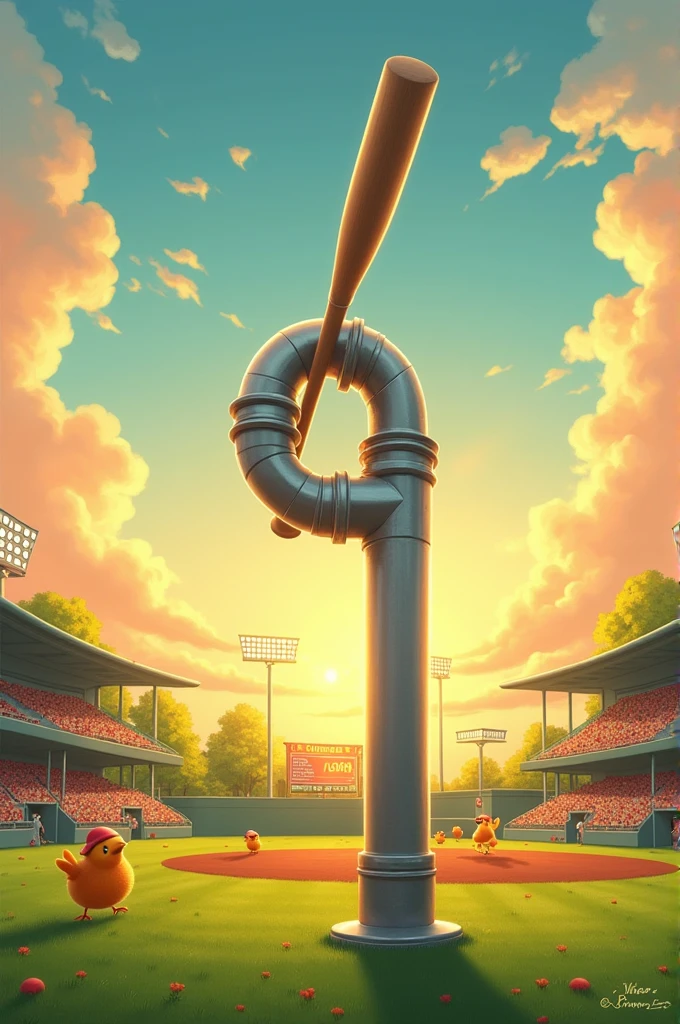 Pipe playing baseball