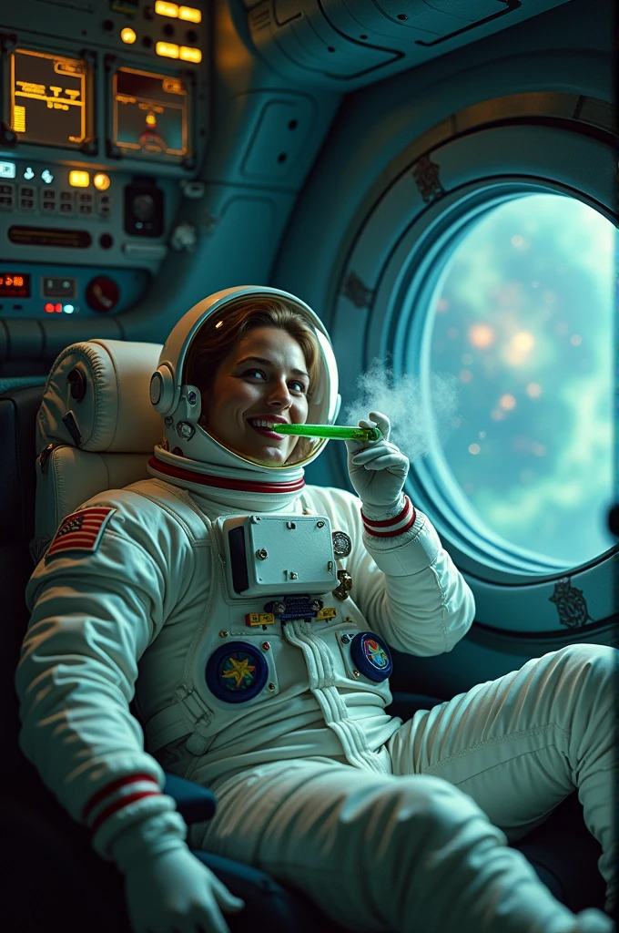 Astronaut smoking a joint