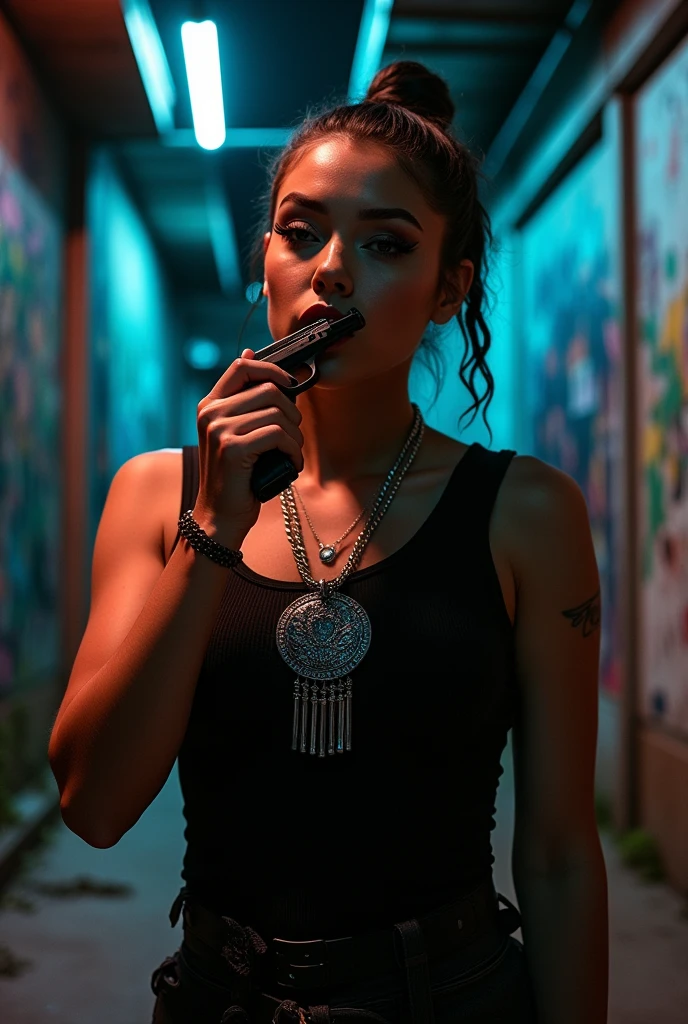 Fivem character gun in hand in ballas streest bitting a necklace
