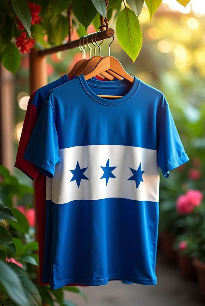 Create t-shirts with the colors of the Honduran flag