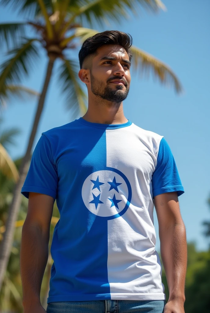 Create t-shirts with the colors of the Honduran flag
