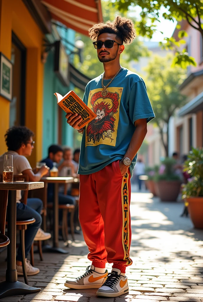 Bad Bunny with a book in his hand
