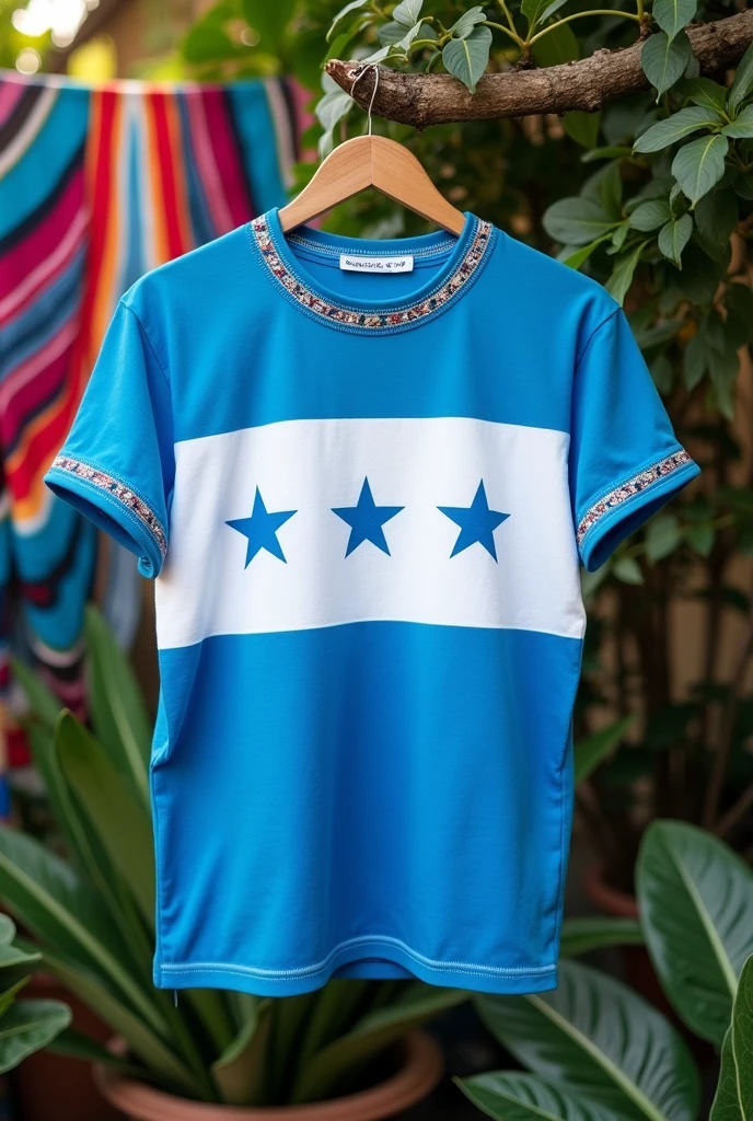 Create t-shirts with the colors of the Honduran flag