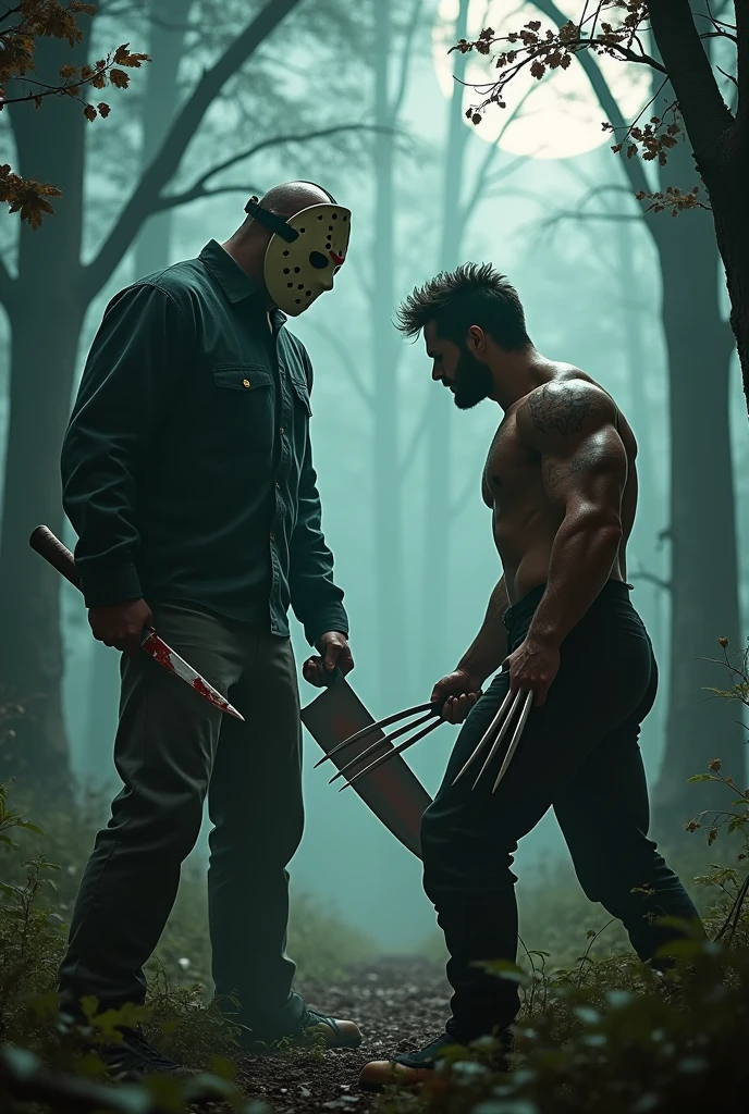 Jason Voorhees peleando con Wolverine 