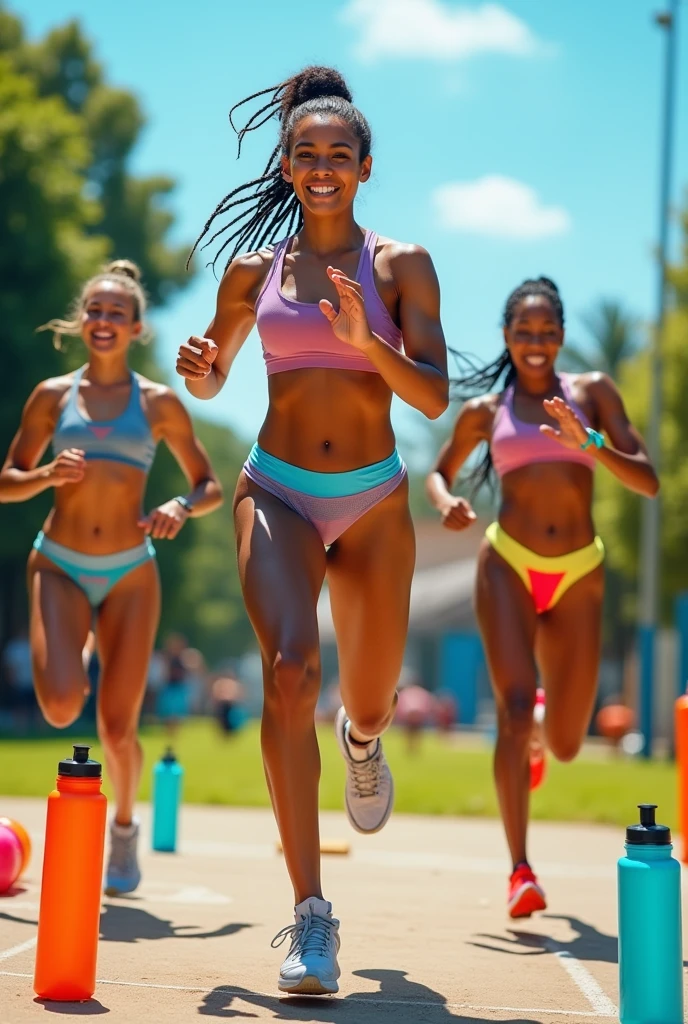 Athlete girls in thong
