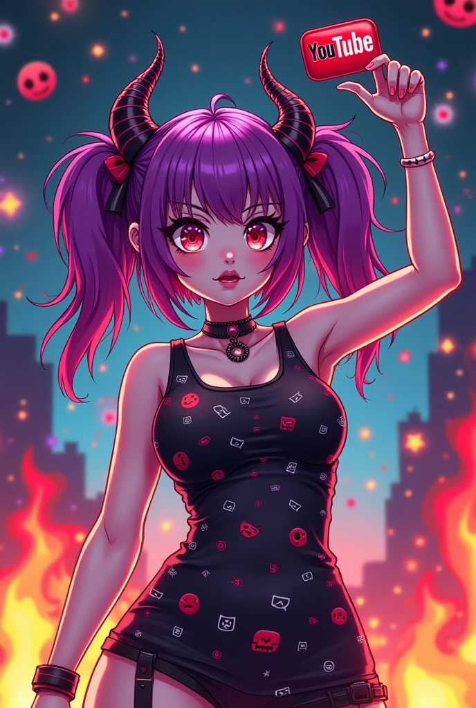 Satanichia holding YouTube badge 