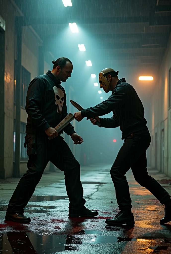 Jason Voorhees peleando con Punisher de Thomas Jane