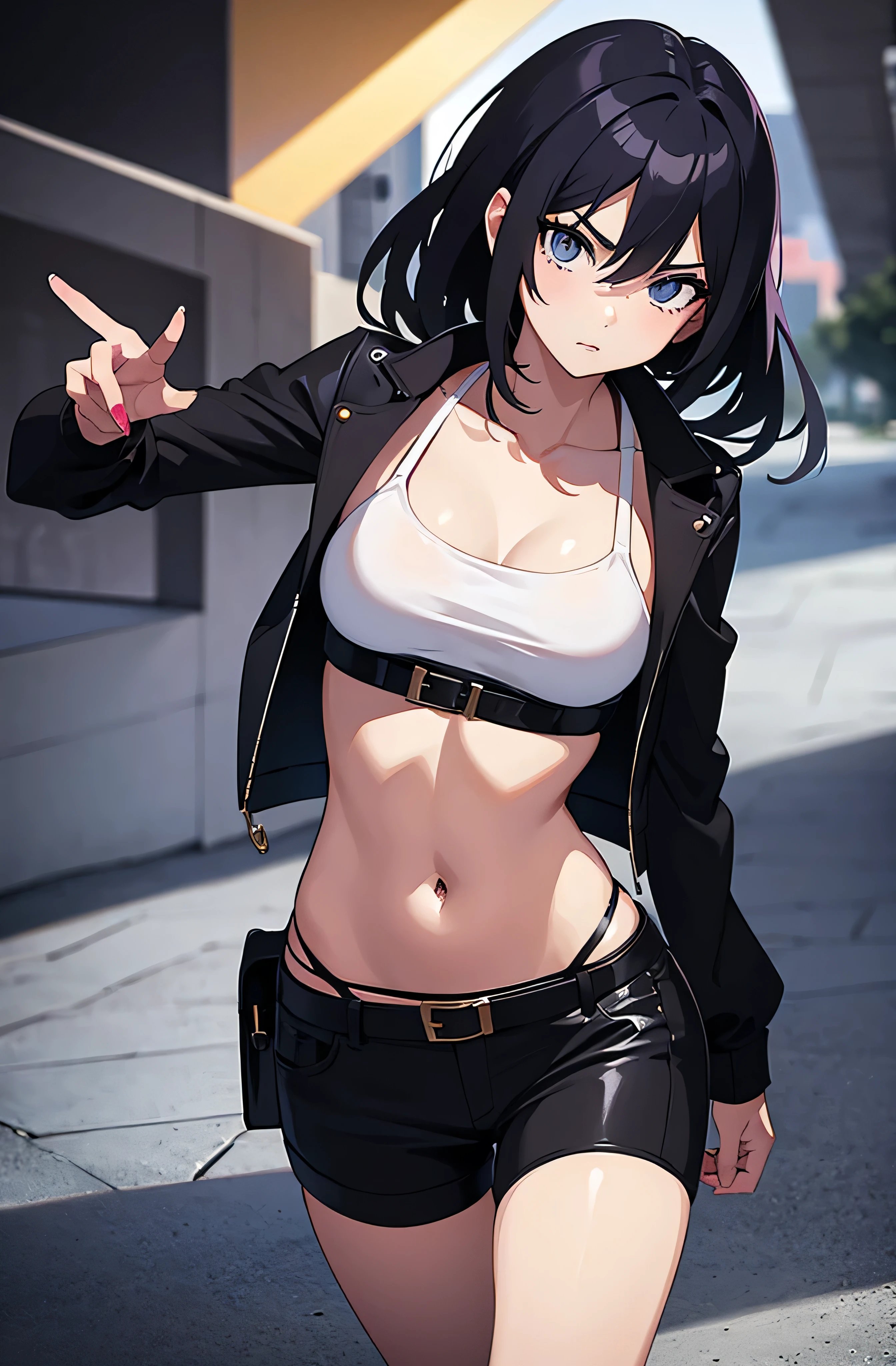 une fille, manga, badass, style épique, style phonk, digital art