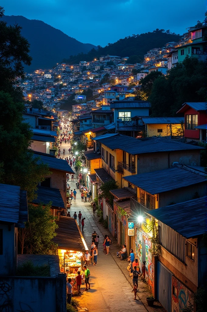 Favela at night 