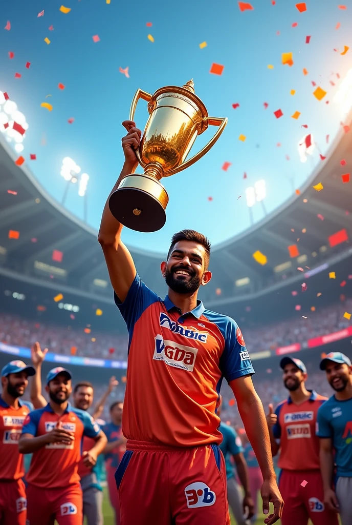 Vorat kohli with ipl trophy