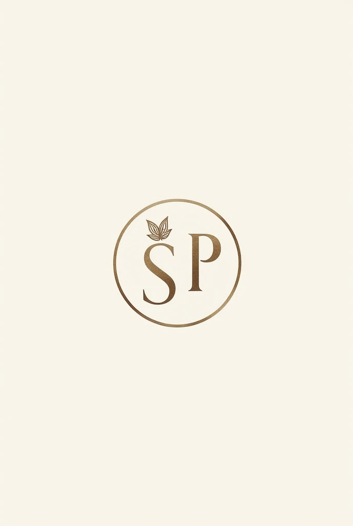 Logo for accessories, with neutral tones colors, combined with metallic color accents, with a Style: minimalist, elegant, con un diseño Monografico elegant con las inicipales SP junto a un circulo y complementado con una mariposa, but that this logo be versatile, memorable and legible