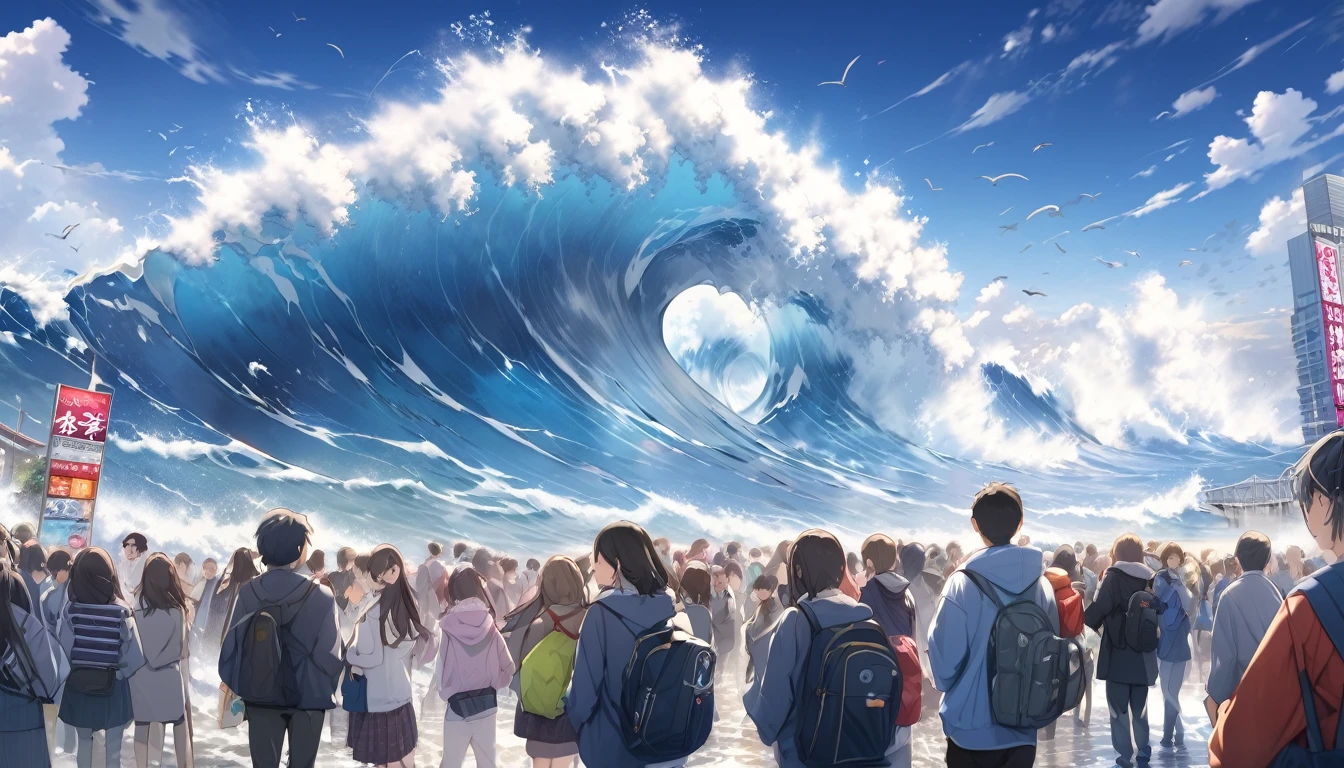 High definition、Masterpiece、Reality、Tsunami in Tokyo、100 Meter Tsunami、Young people watching