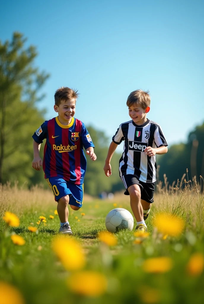 Mess and Ronaldo’s son play football together