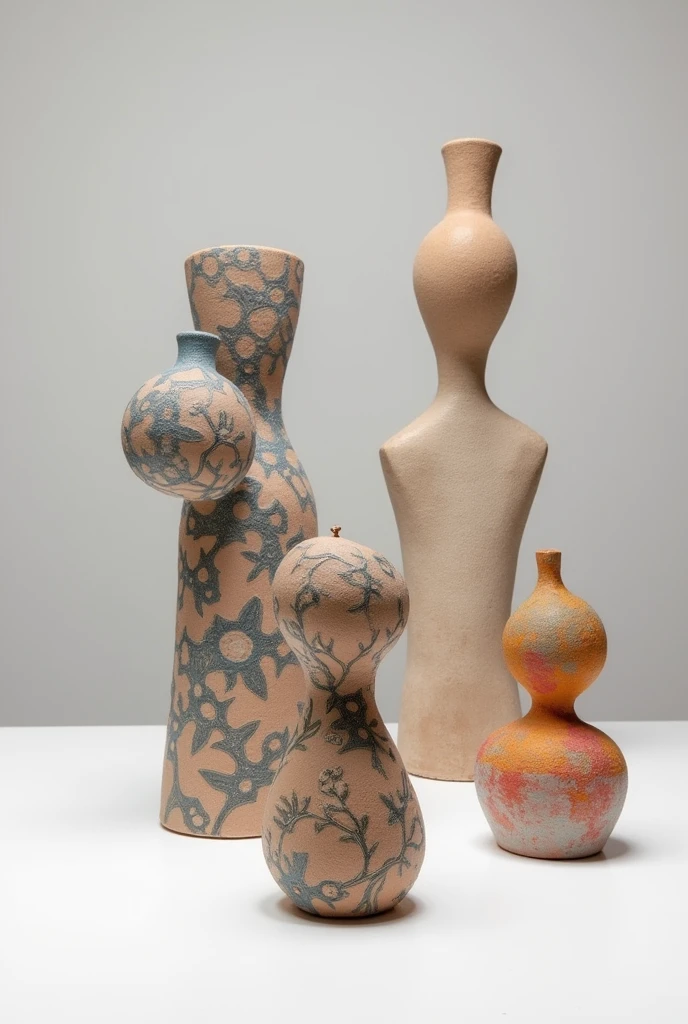 High end avant garde modern Nepali influenced Sami art ceramix exhibition queer influenced masculine and feminine obscure